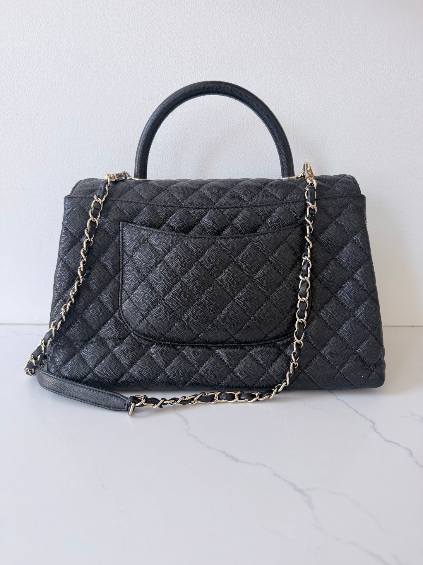 Chanel Caviar Quilted Medium Coco Handle Flap Black