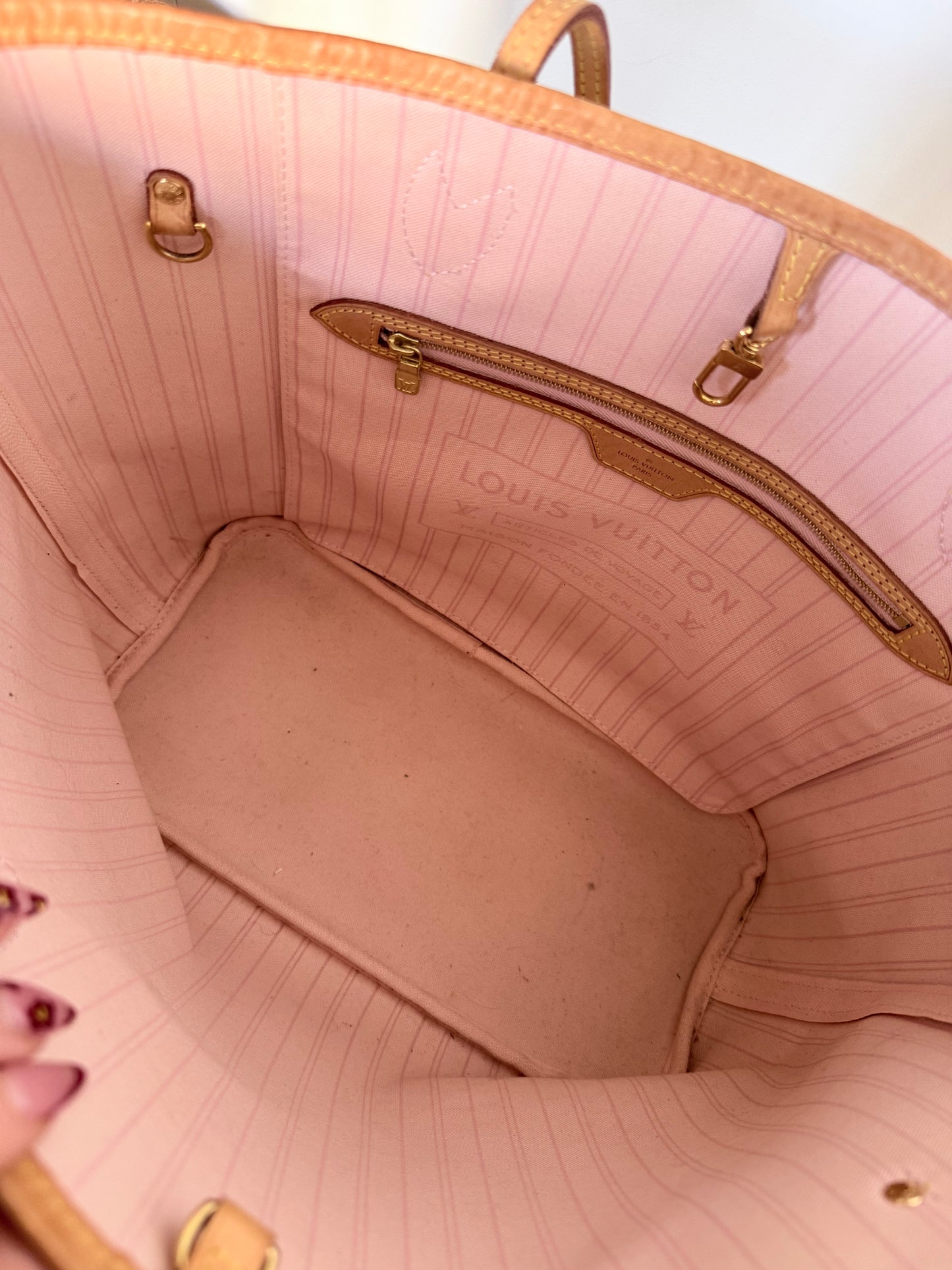 Louis Vuitton Neverfull Damier Azur Rose MM