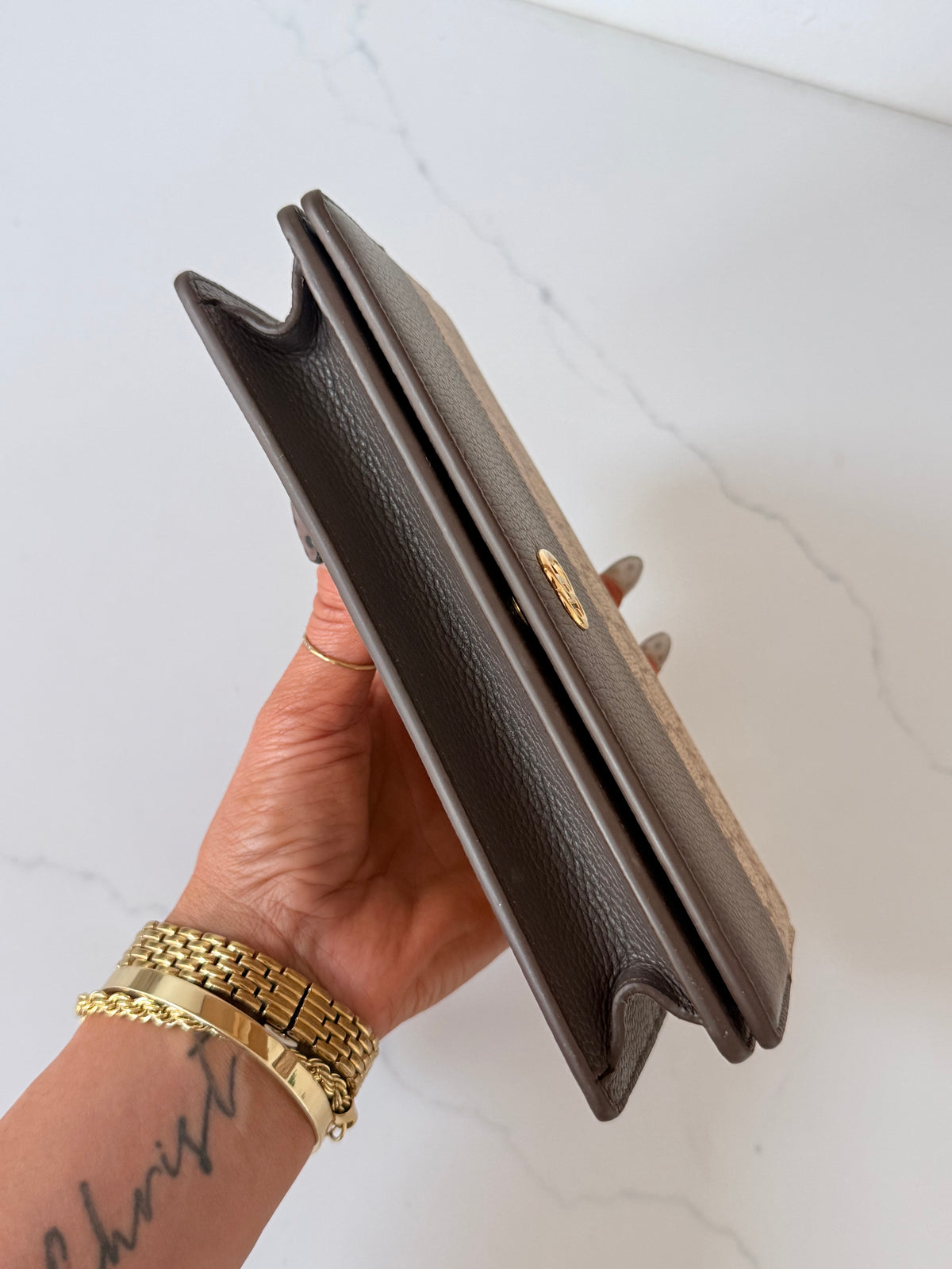 Gucci Bi-color GG Marmont Wallet on Chain