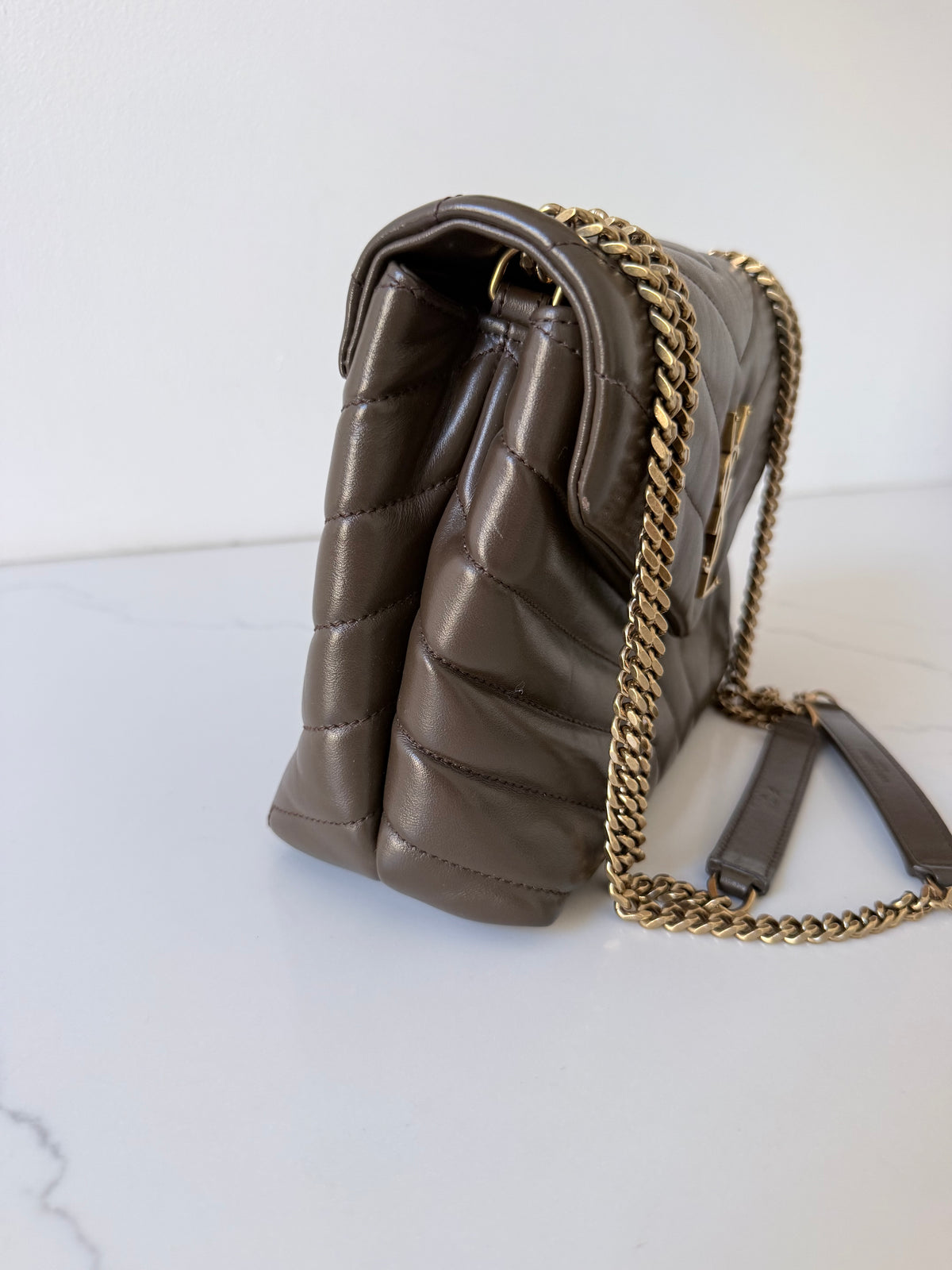 YSL Quilted LouLou Deep Hickory
