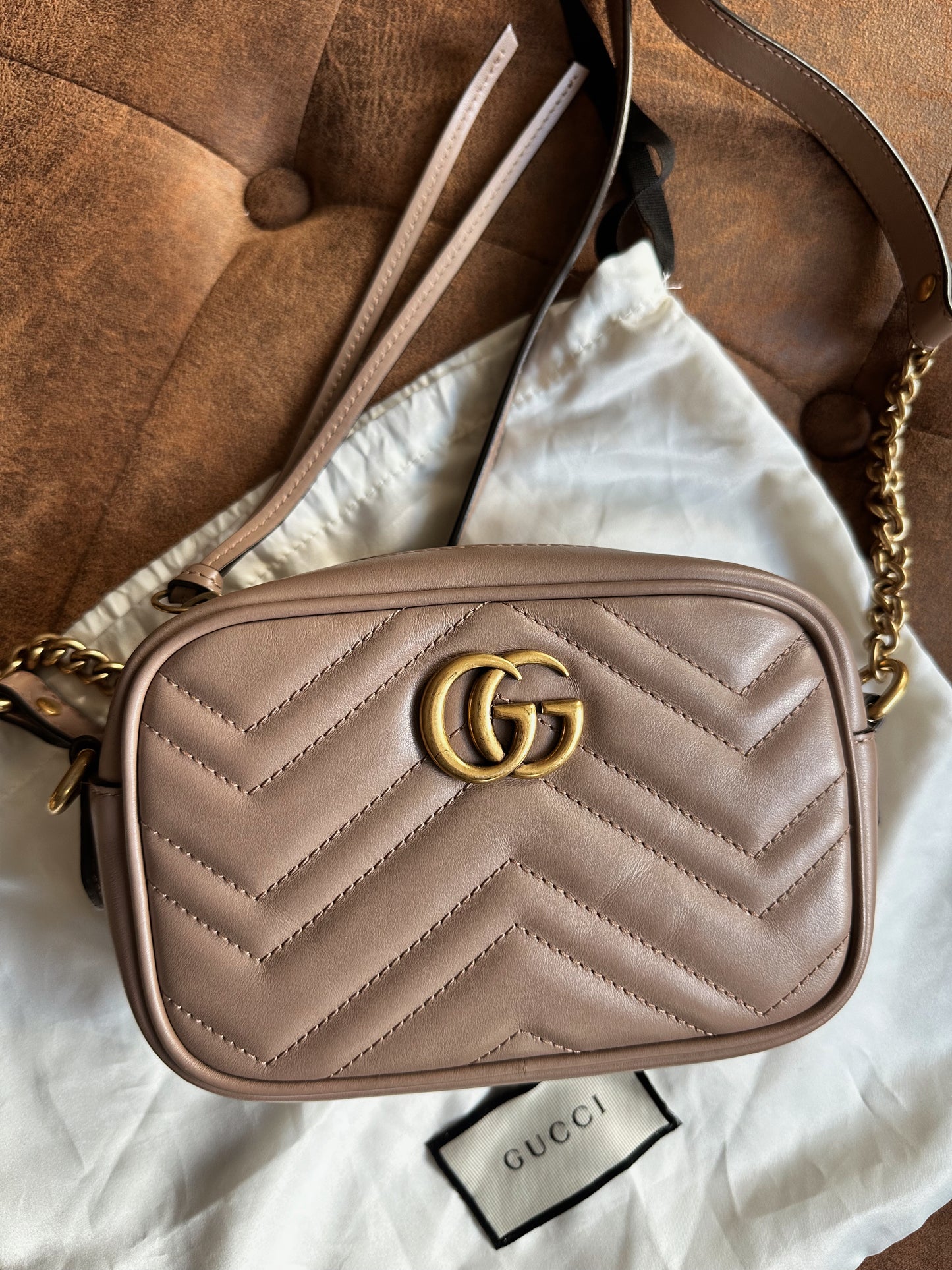 Gucci Mini Marmont Rose Porcelain