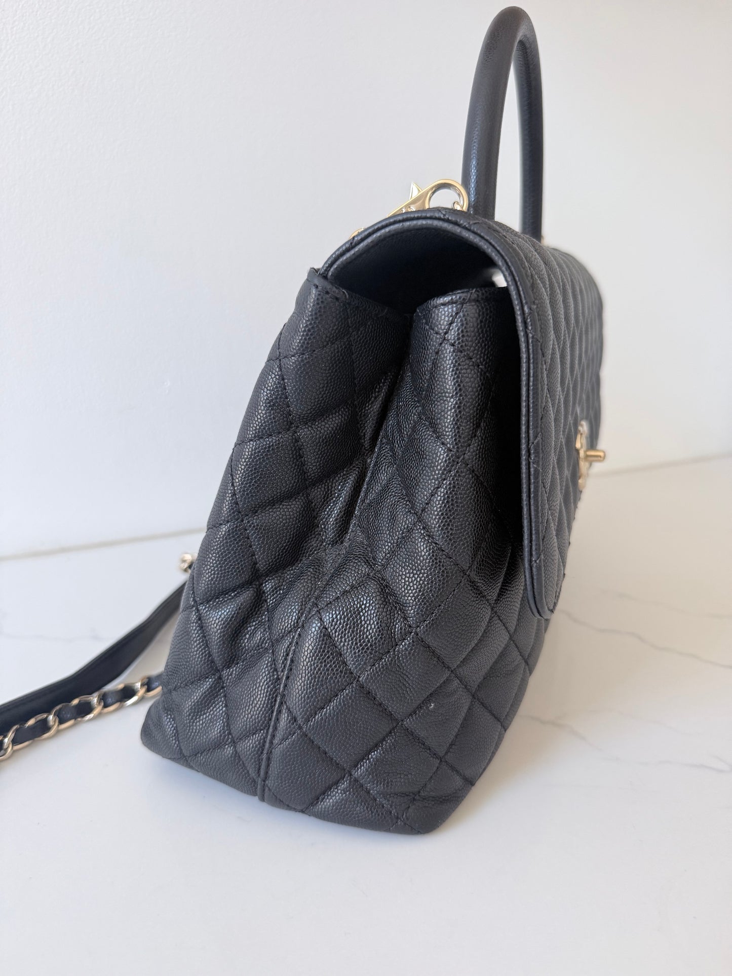 Chanel Caviar Quilted Medium Coco Handle Flap Black