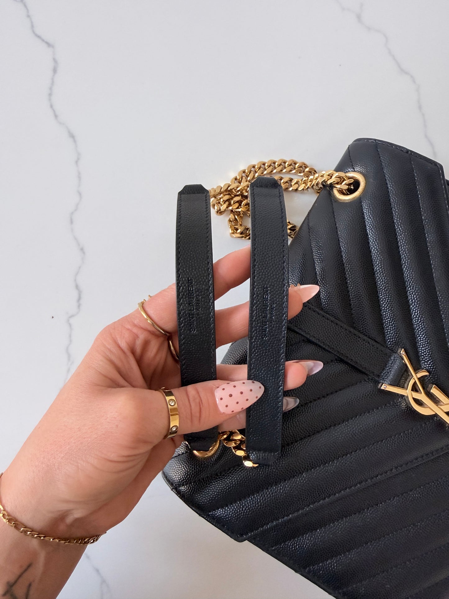 YSL Monogram Matelassé Envelope Chain Shoulder Bag