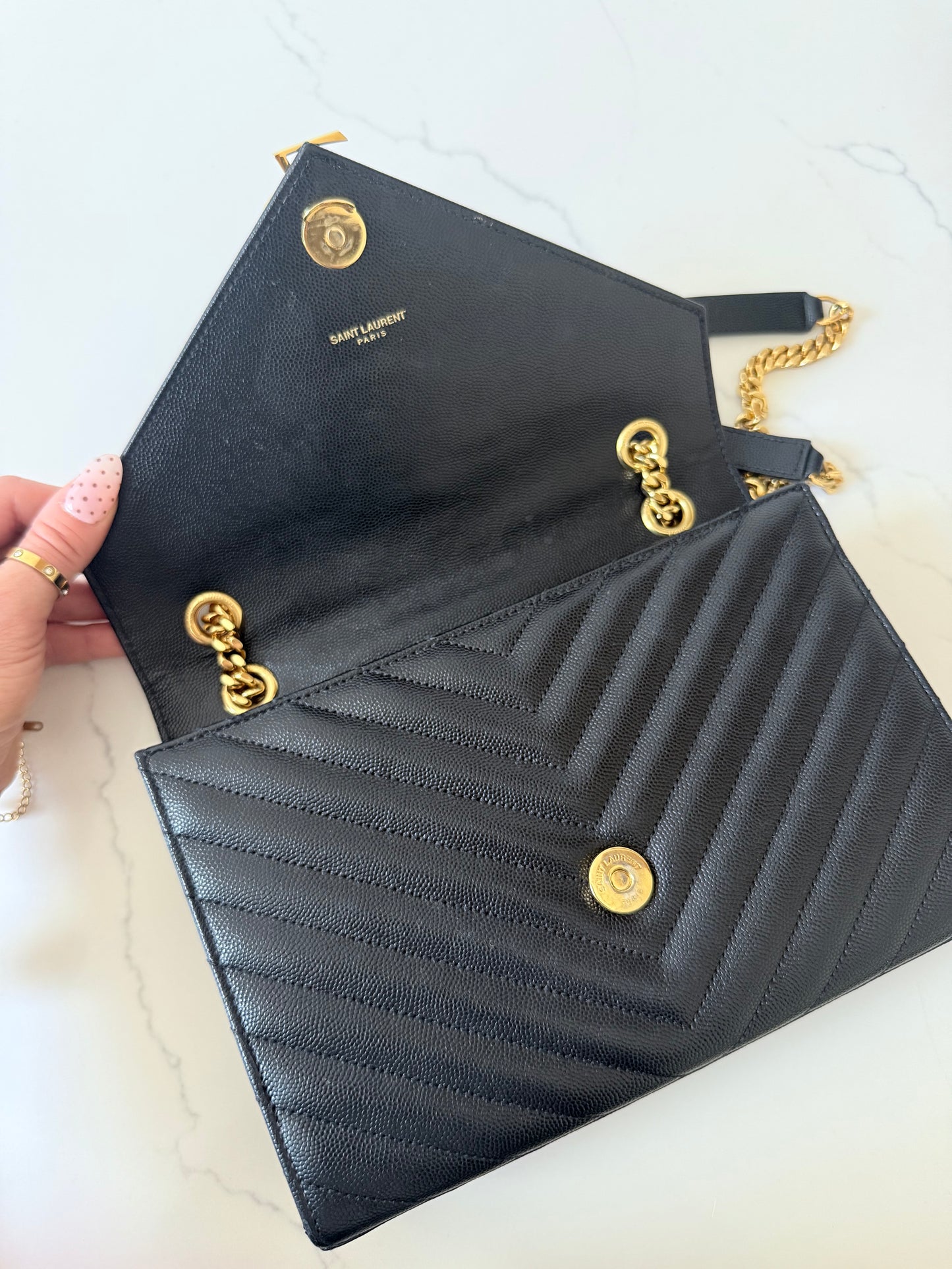 YSL Monogram Matelassé Envelope Chain Shoulder Bag
