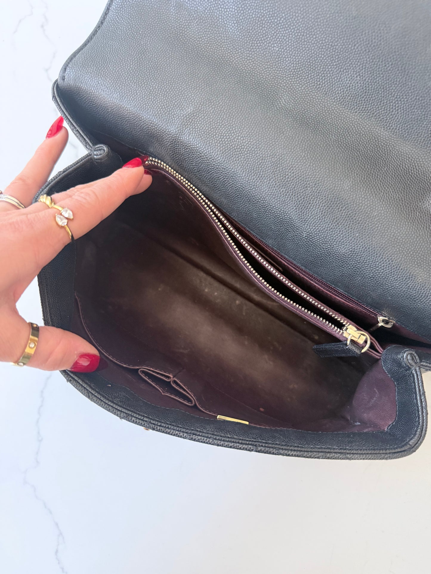 Chanel Caviar Quilted Medium Coco Handle Flap Black