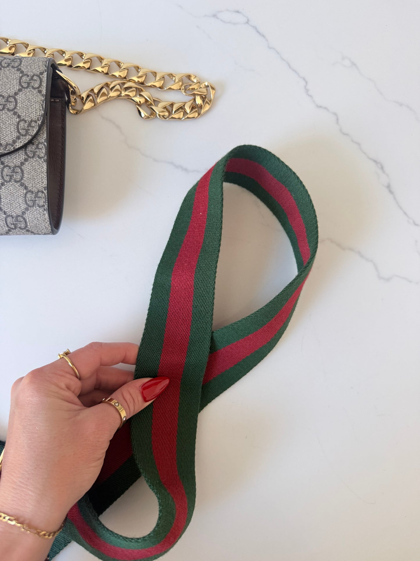 Gucci GG Supreme Monogram Small Horsebit 1955 Crossbody
