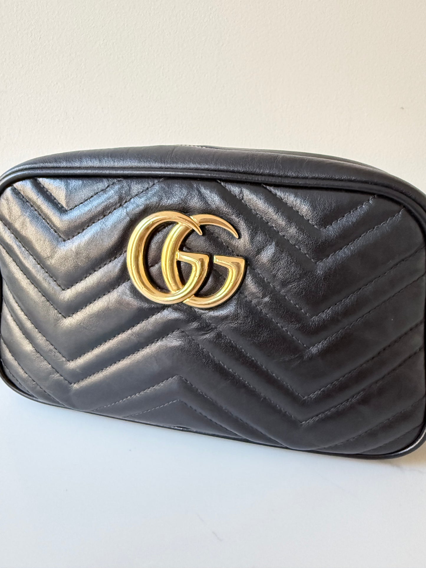 Black Gucci Marmont Camera Bag