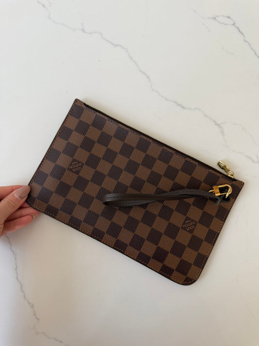 Louis Vuitton Neverfull Damier Ebene Wristlet