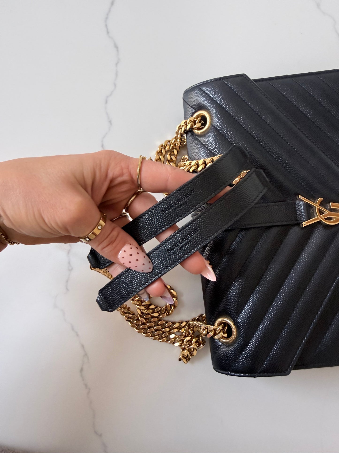 YSL Monogram Matelassé Envelope Chain Shoulder Bag