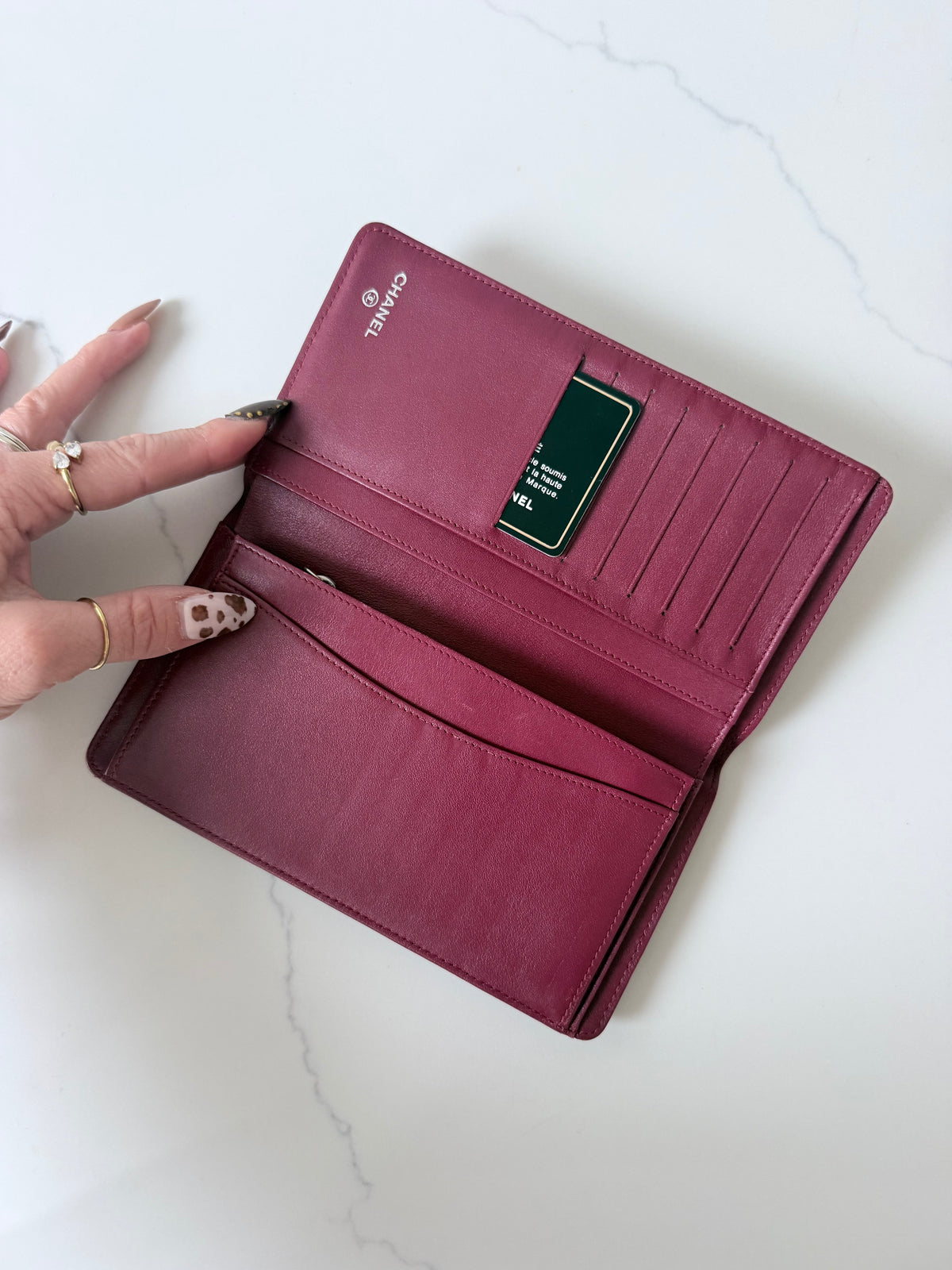Chanel Burgundy Quilted Wallet