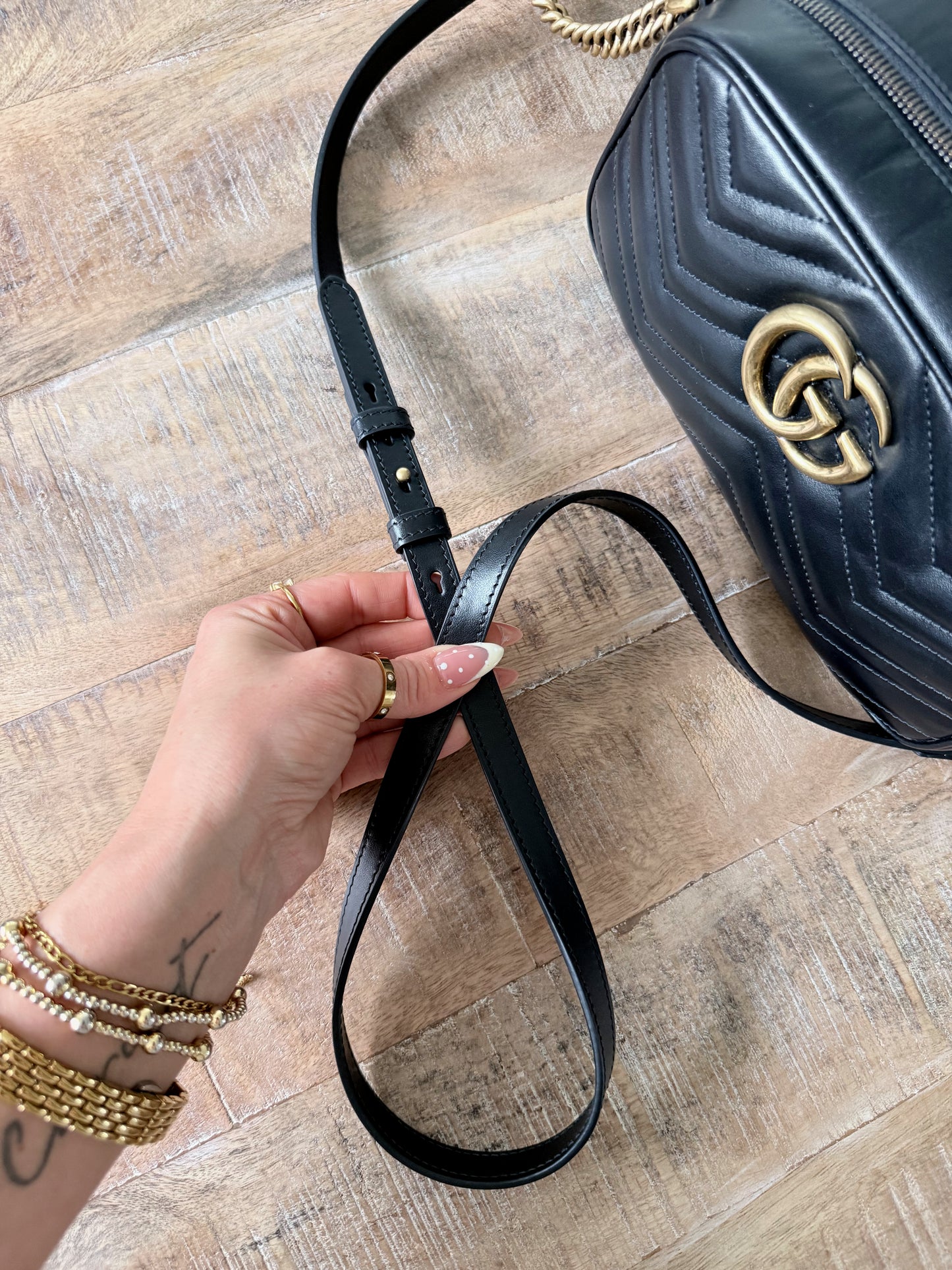 Black Gucci Marmont Camera Bag