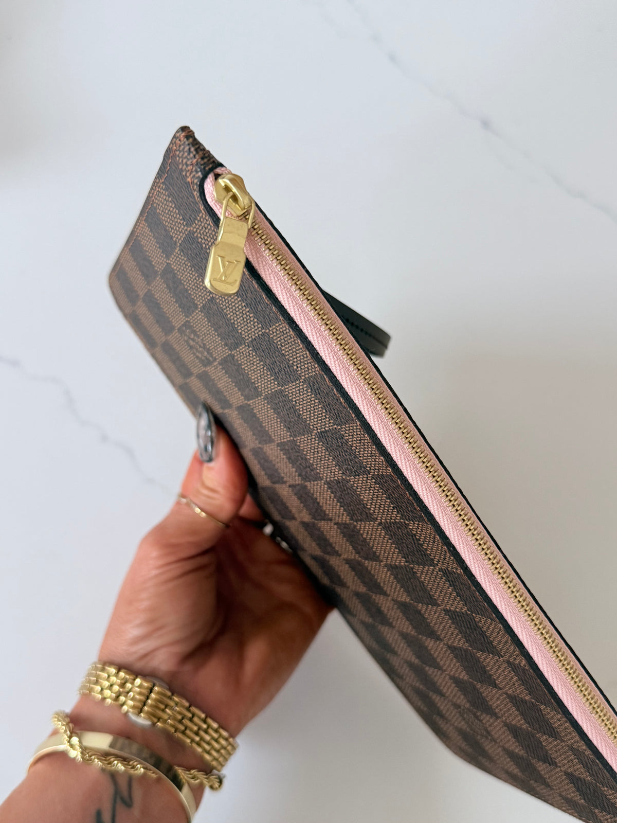 Louis Vuitton Wristlet Damier Ebene Ballerine