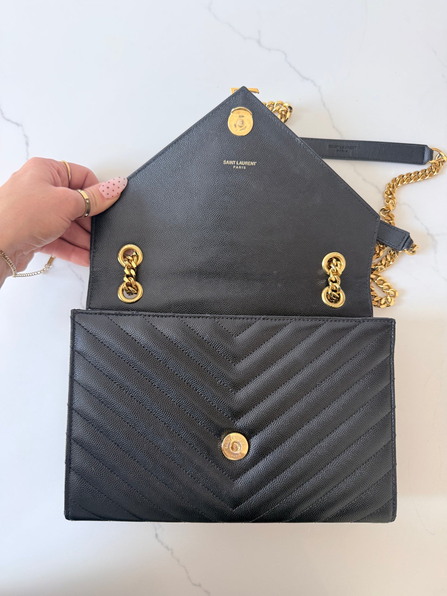 YSL Monogram Matelassé Envelope Chain Shoulder Bag