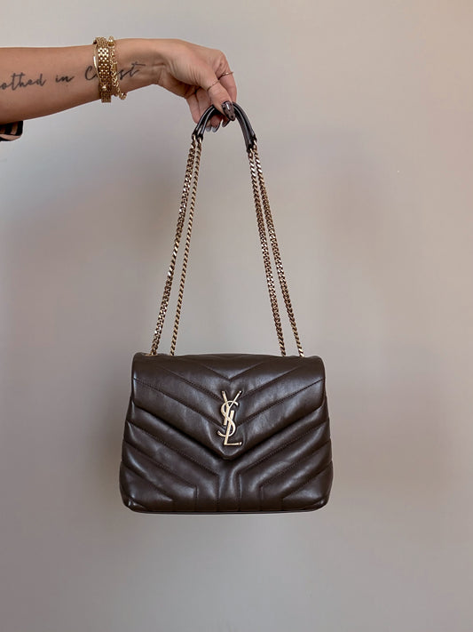 YSL Quilted LouLou Deep Hickory