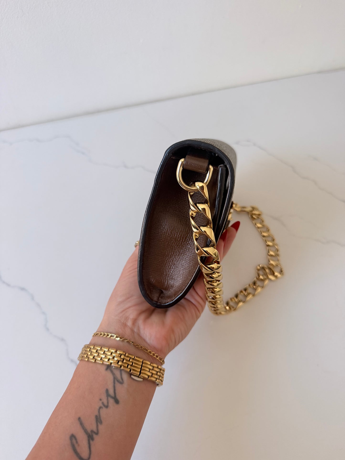 Gucci GG Supreme Monogram Small Horsebit 1955 Crossbody