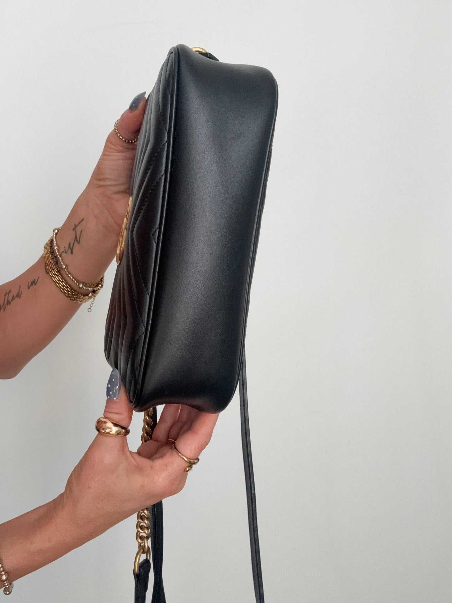Black Gucci Marmont Camera Bag