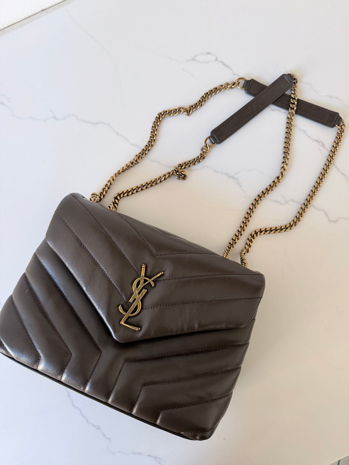 YSL Quilted LouLou Deep Hickory
