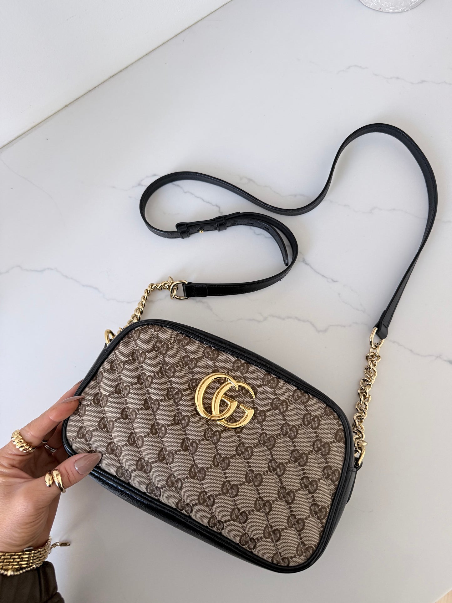 GUCCI GG Monogram Marmont Chain Shoulder Bag
