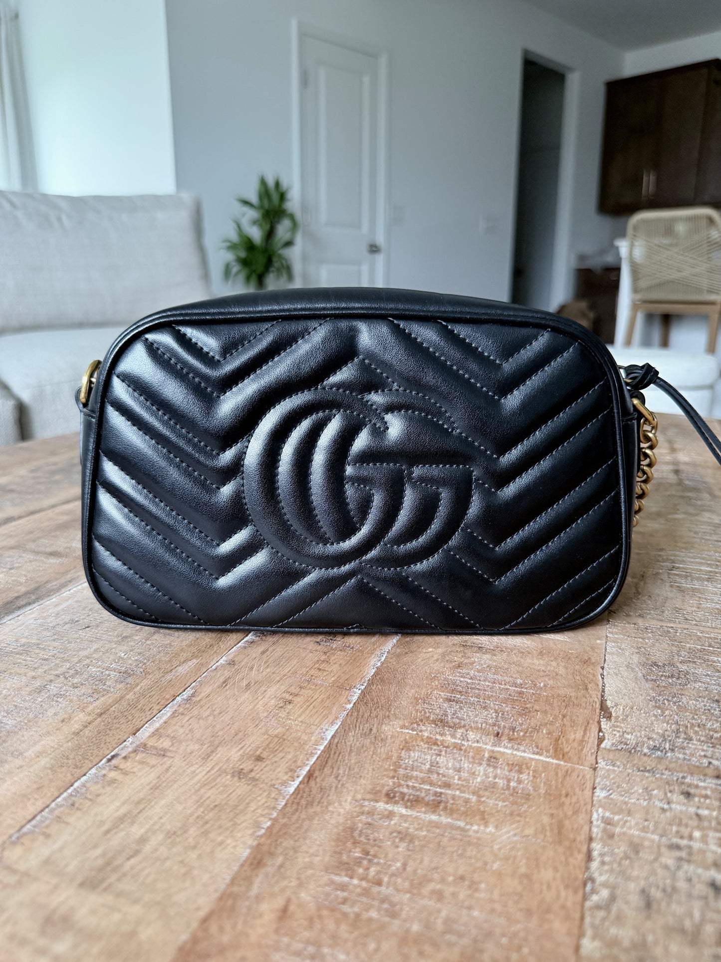 Black Gucci Marmont Camera Bag
