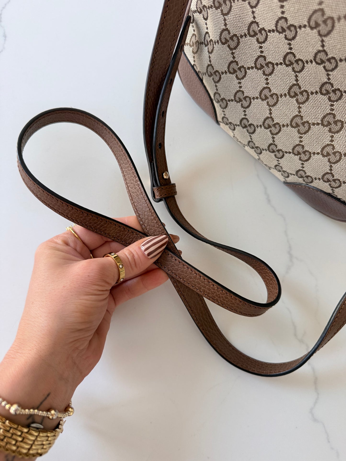 Gucci Monogram Bree Messenger Bag