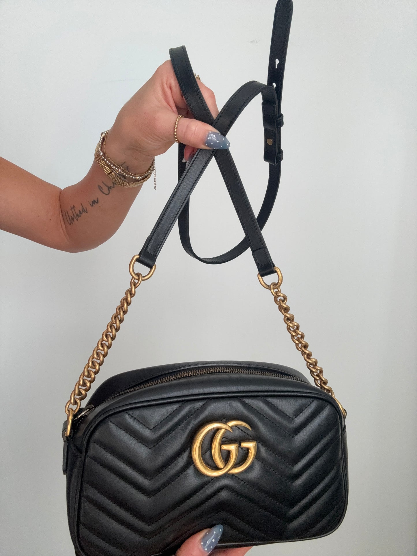 Black Gucci Marmont Camera Bag