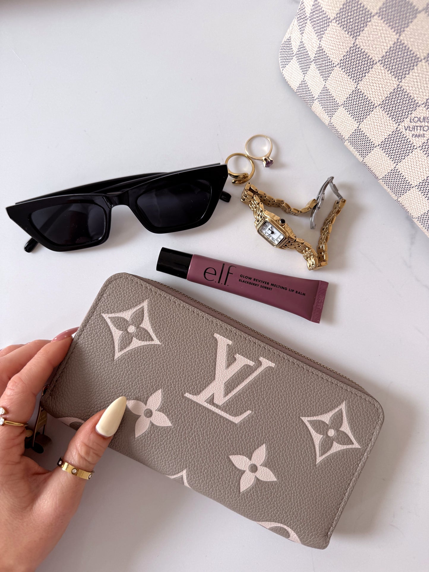 Louis Vuitton Zippy Wallet Leather Empreinte Dove/Cream