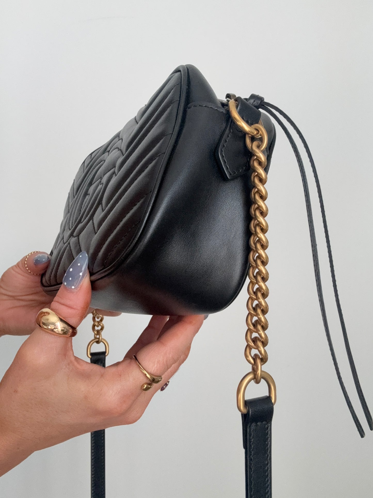 Black Gucci Marmont Camera Bag