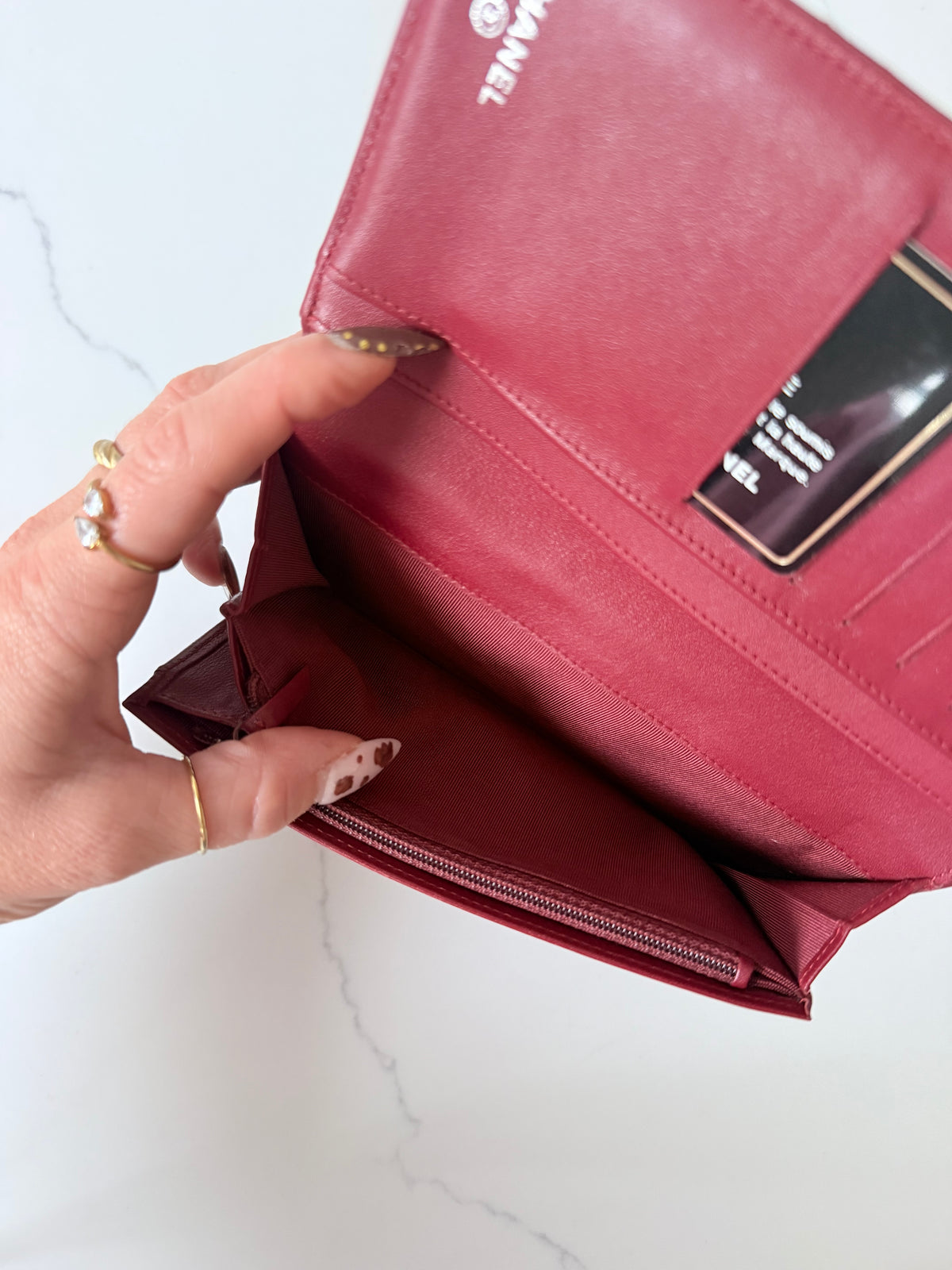 Chanel Burgundy Quilted Wallet