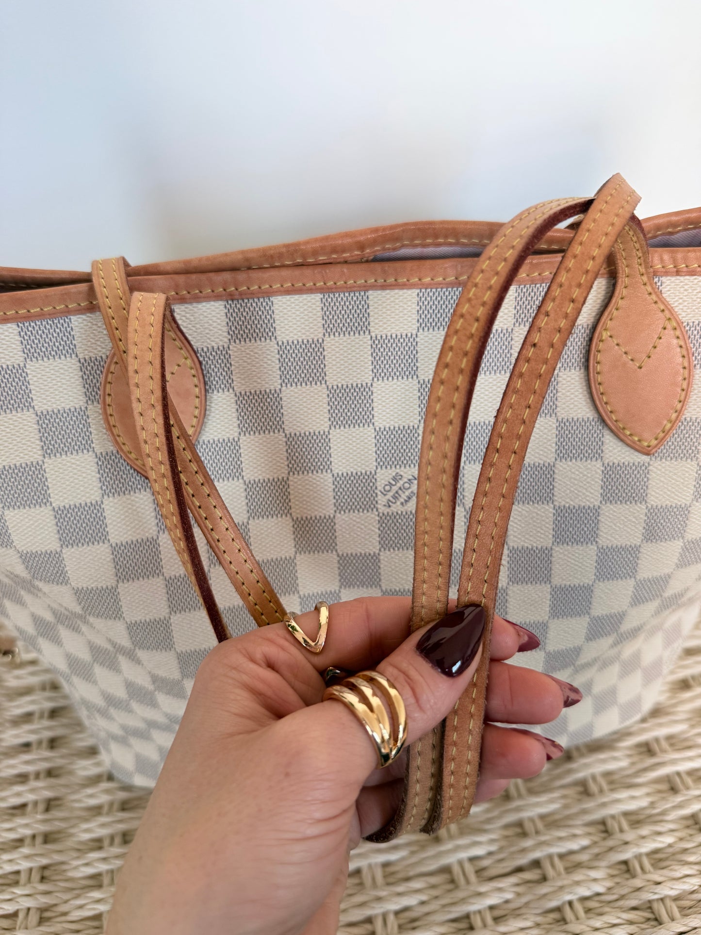 Louis Vuitton Neverfull Damier Azur Rose MM