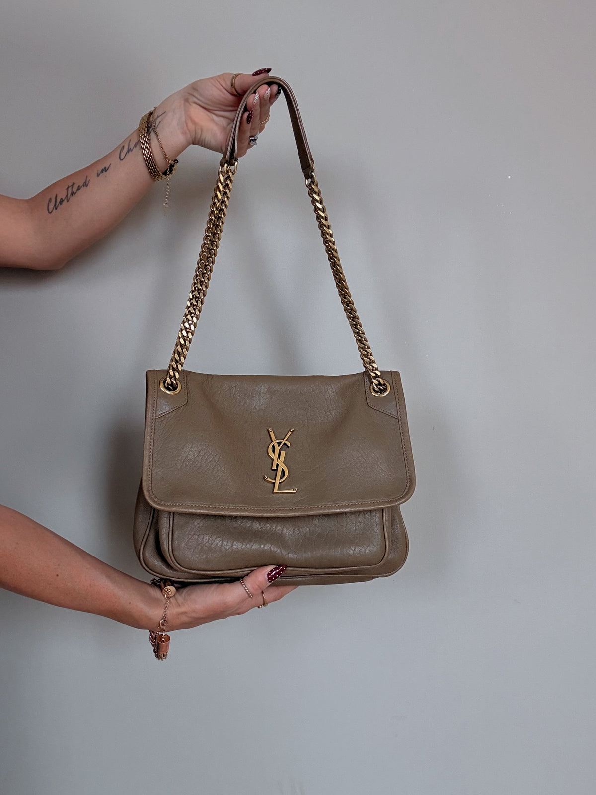 YSL Niki Medium Grained Lambskin
Dark Cork