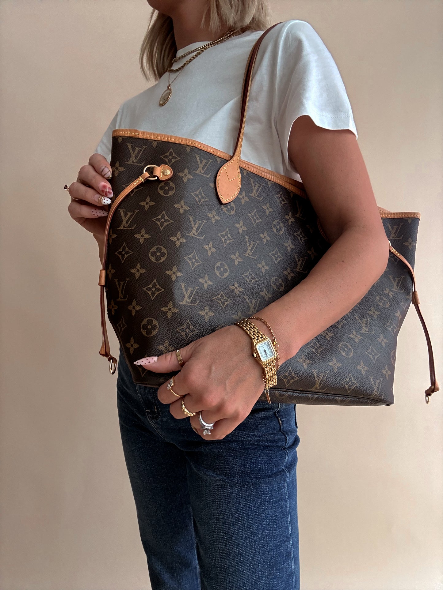 Louis Vuitton Neverfull MM iMonogram Rose Ballerine