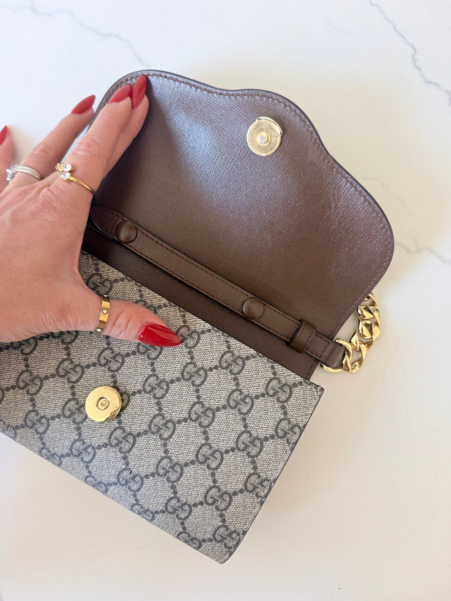 Gucci GG Supreme Monogram Small Horsebit 1955 Crossbody