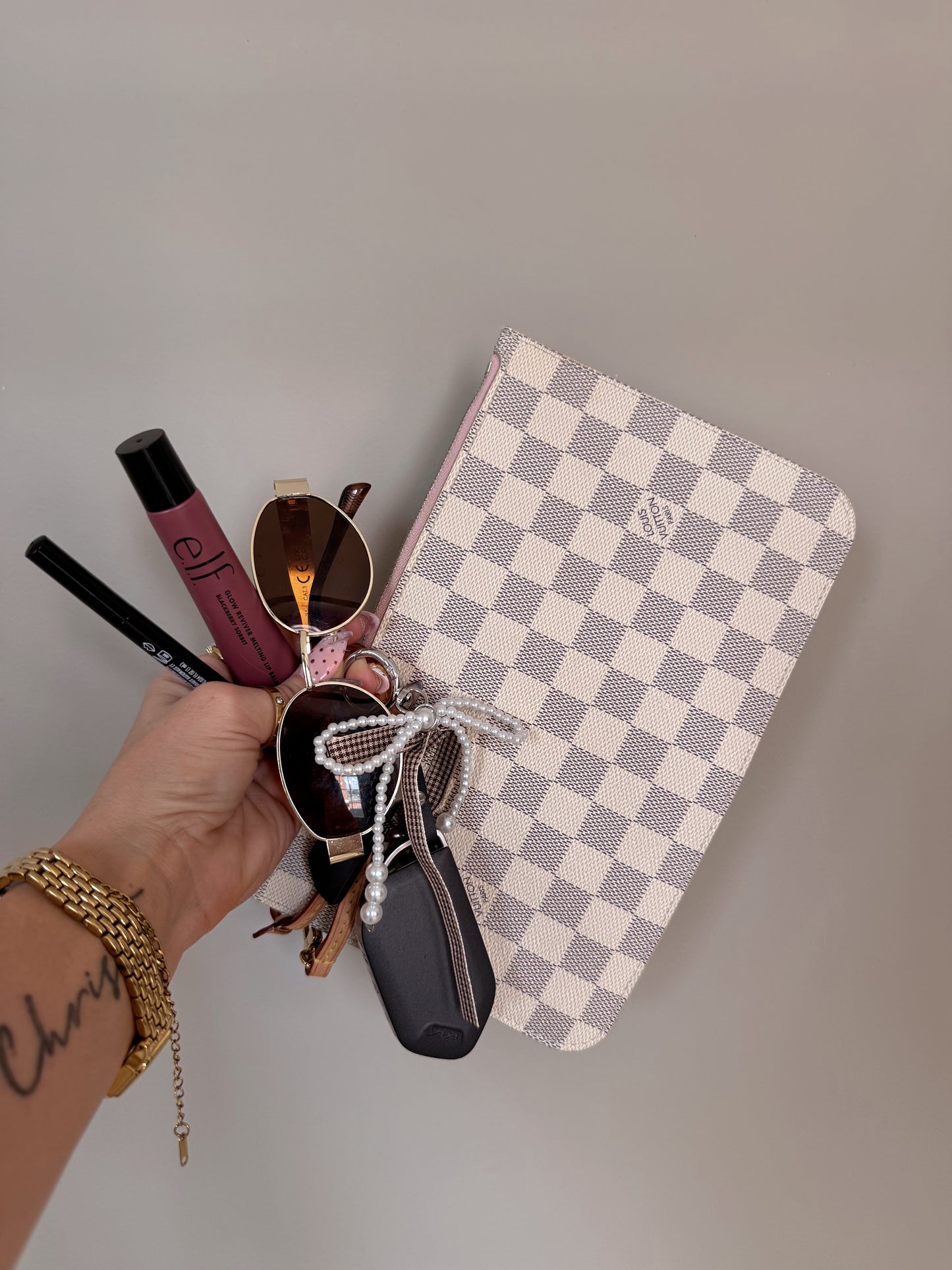 Louis Vuitton Neverfull Wristlet Azur
