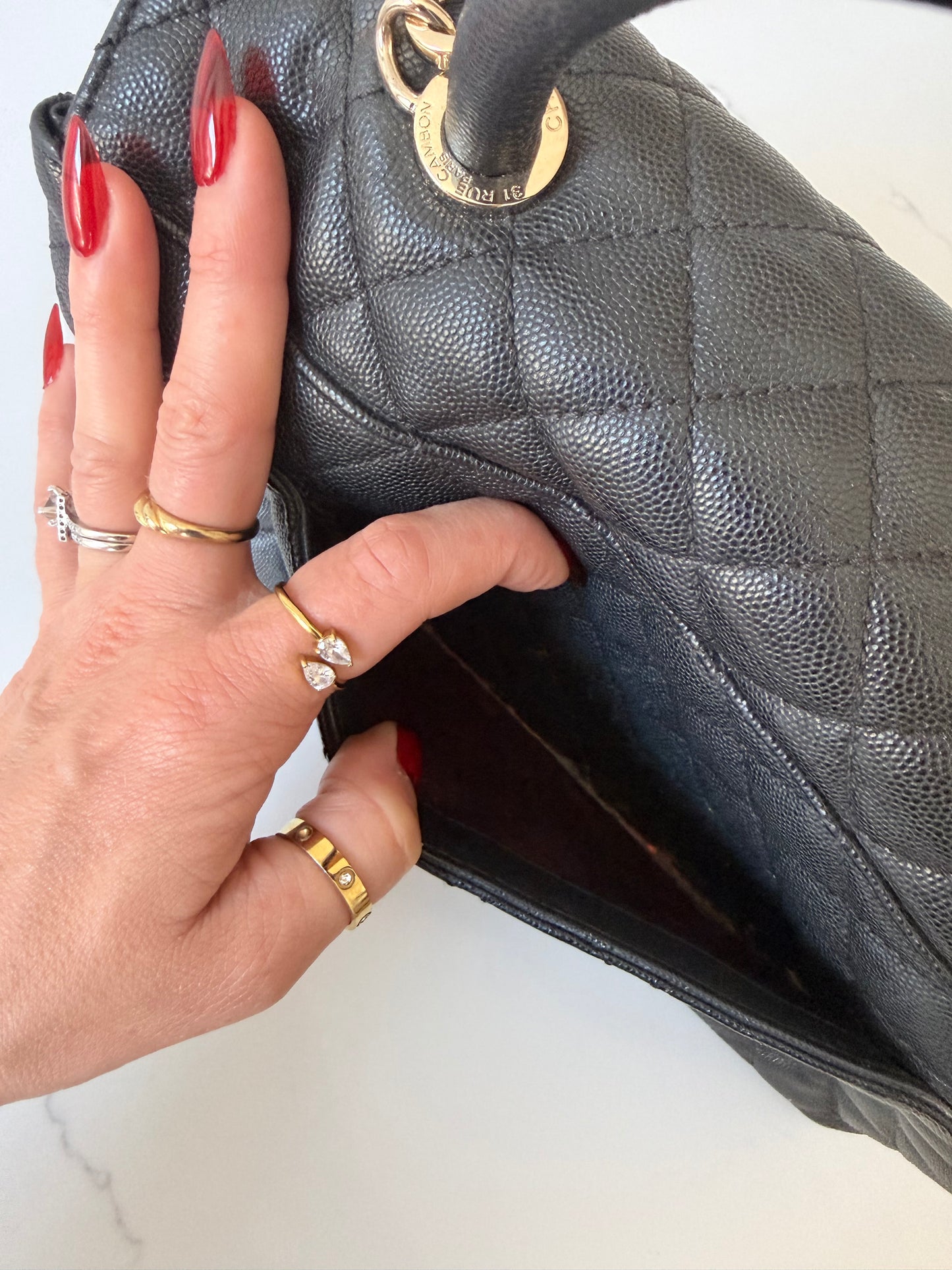Chanel Caviar Quilted Medium Coco Handle Flap Black