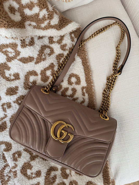 Gucci Matelasse Flap Bag Rose Porcelain