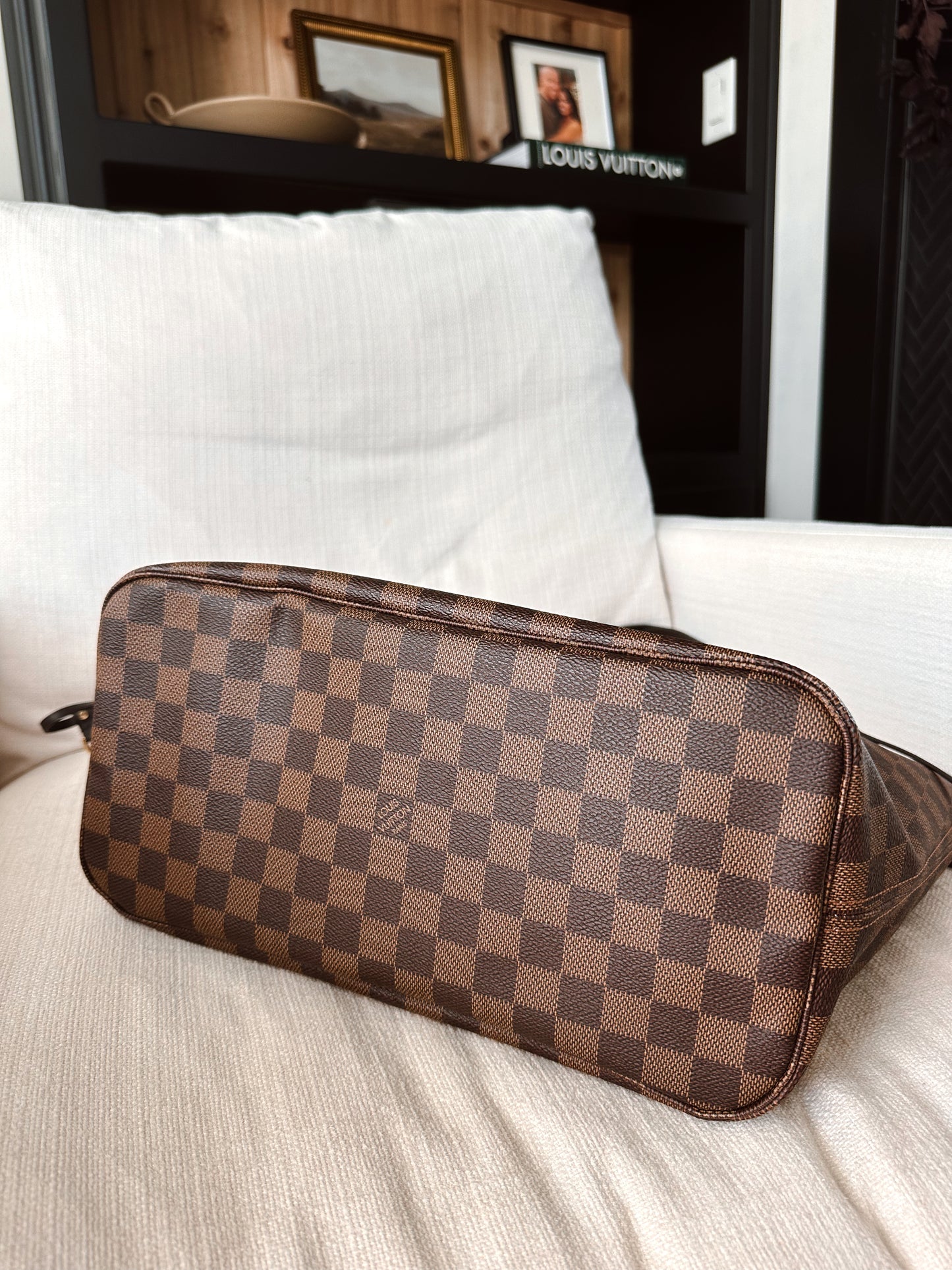 Louis Vuitton Neverfull MM Damier Ebene Rose Ballerine