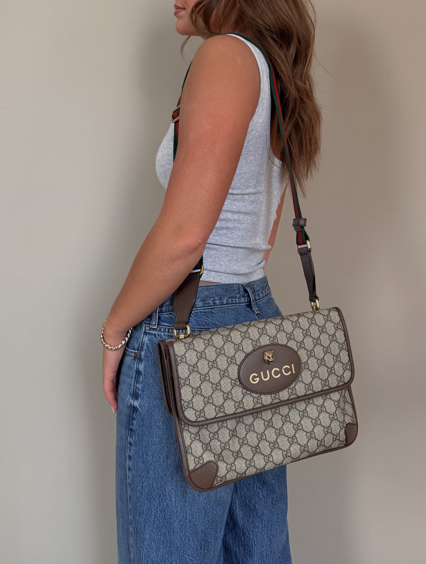 Gucci Neo Vintage Flap Messenger GG Coated Canvas Medium