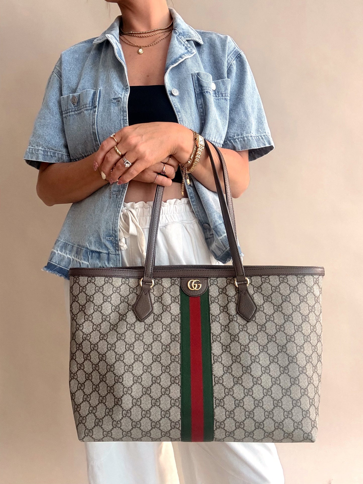 Gucci Ophidia GG Supreme Medium Canvas Tote