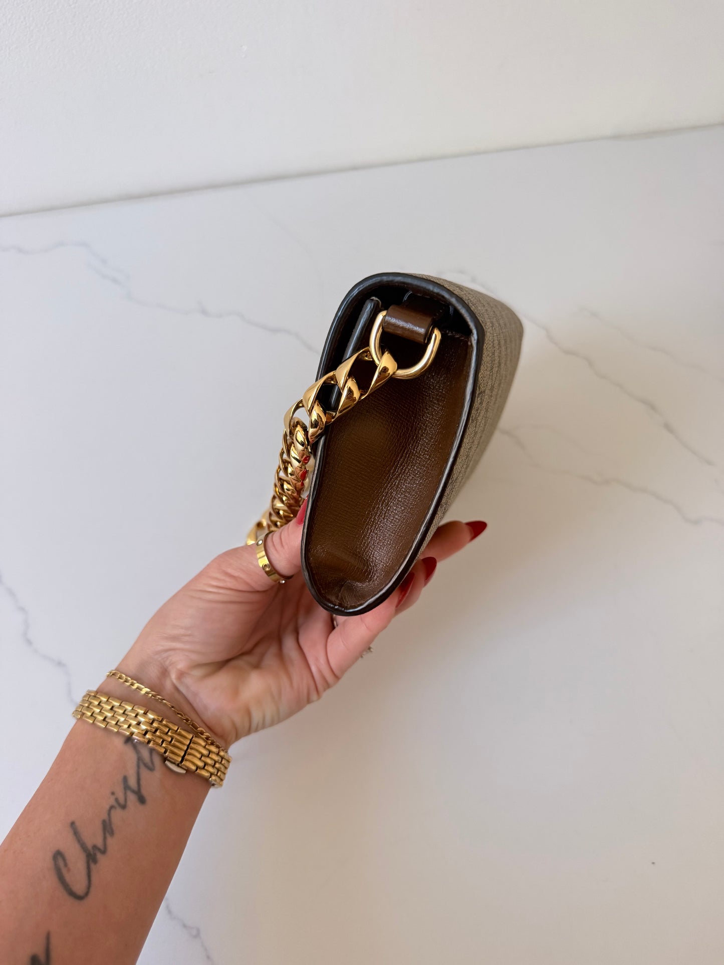 Gucci GG Supreme Monogram Small Horsebit 1955 Crossbody
