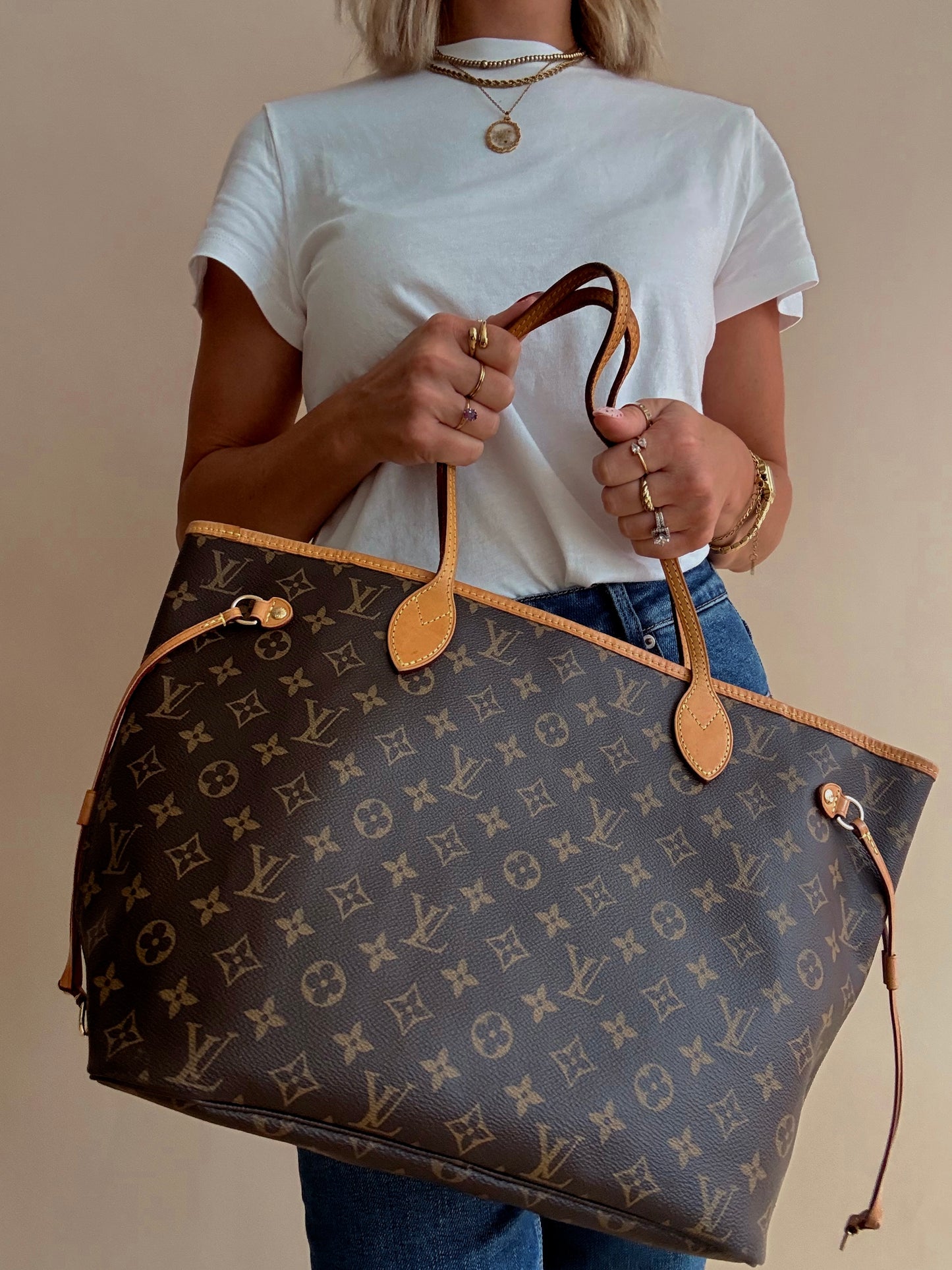 Louis Vuitton Neverfull MM iMonogram Rose Ballerine