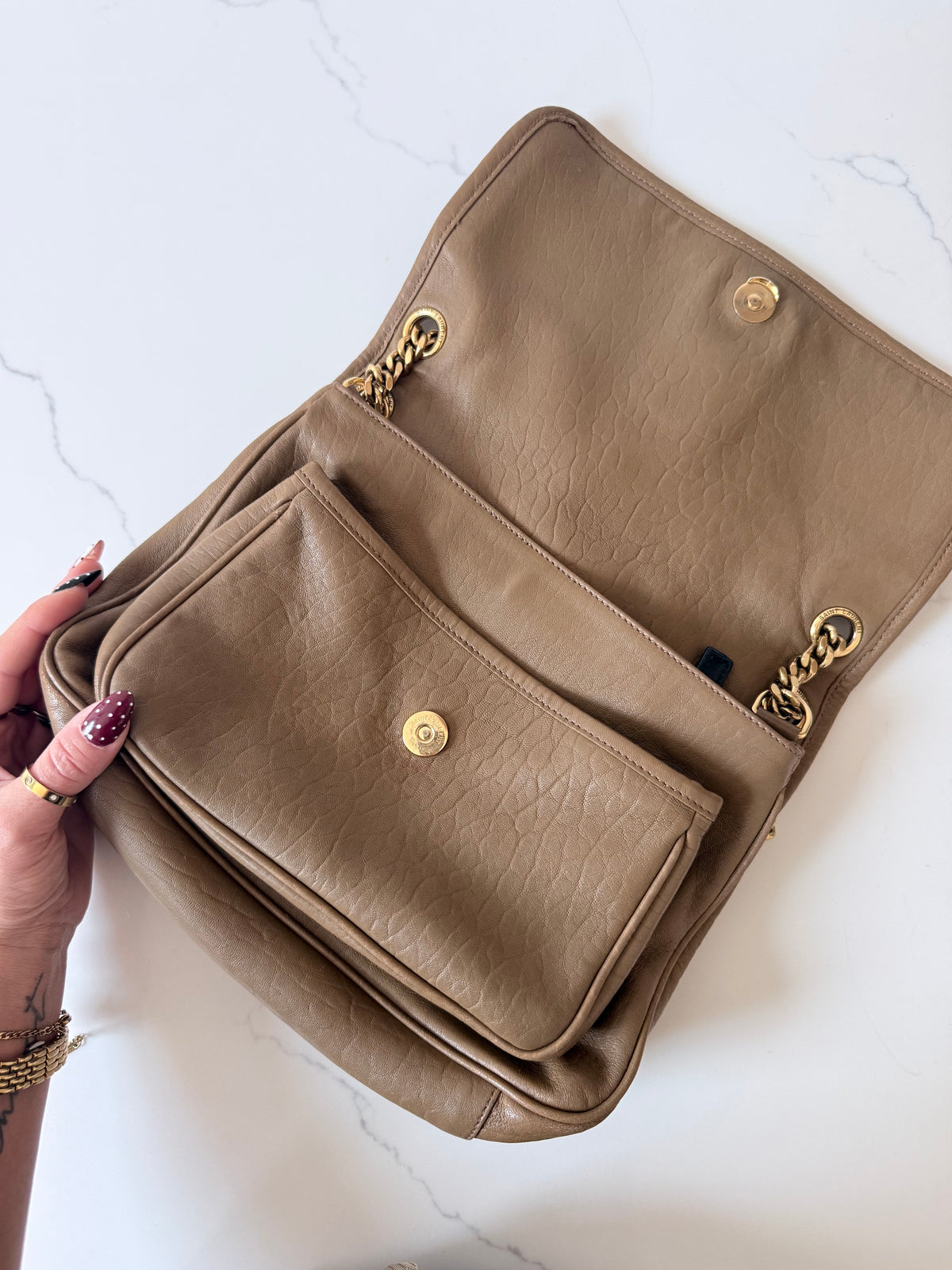 YSL Niki Medium Grained Lambskin
Dark Cork