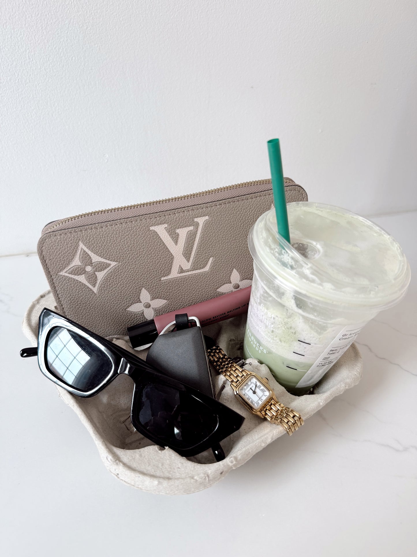 Louis Vuitton Zippy Wallet Leather Empreinte Dove/Cream