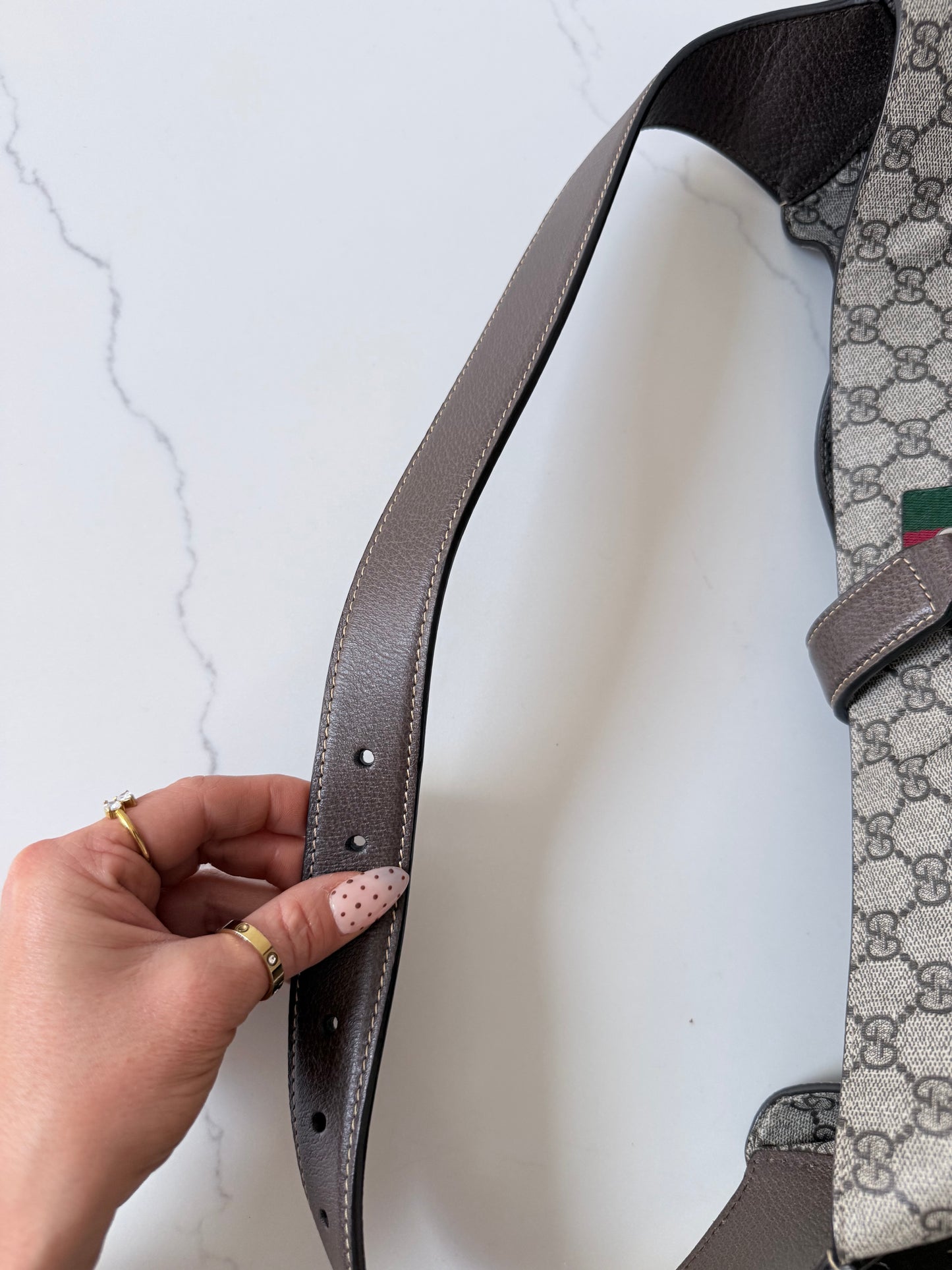 Gucci GG Supreme Web Stripe Jackie Hobo Shoulder Bag