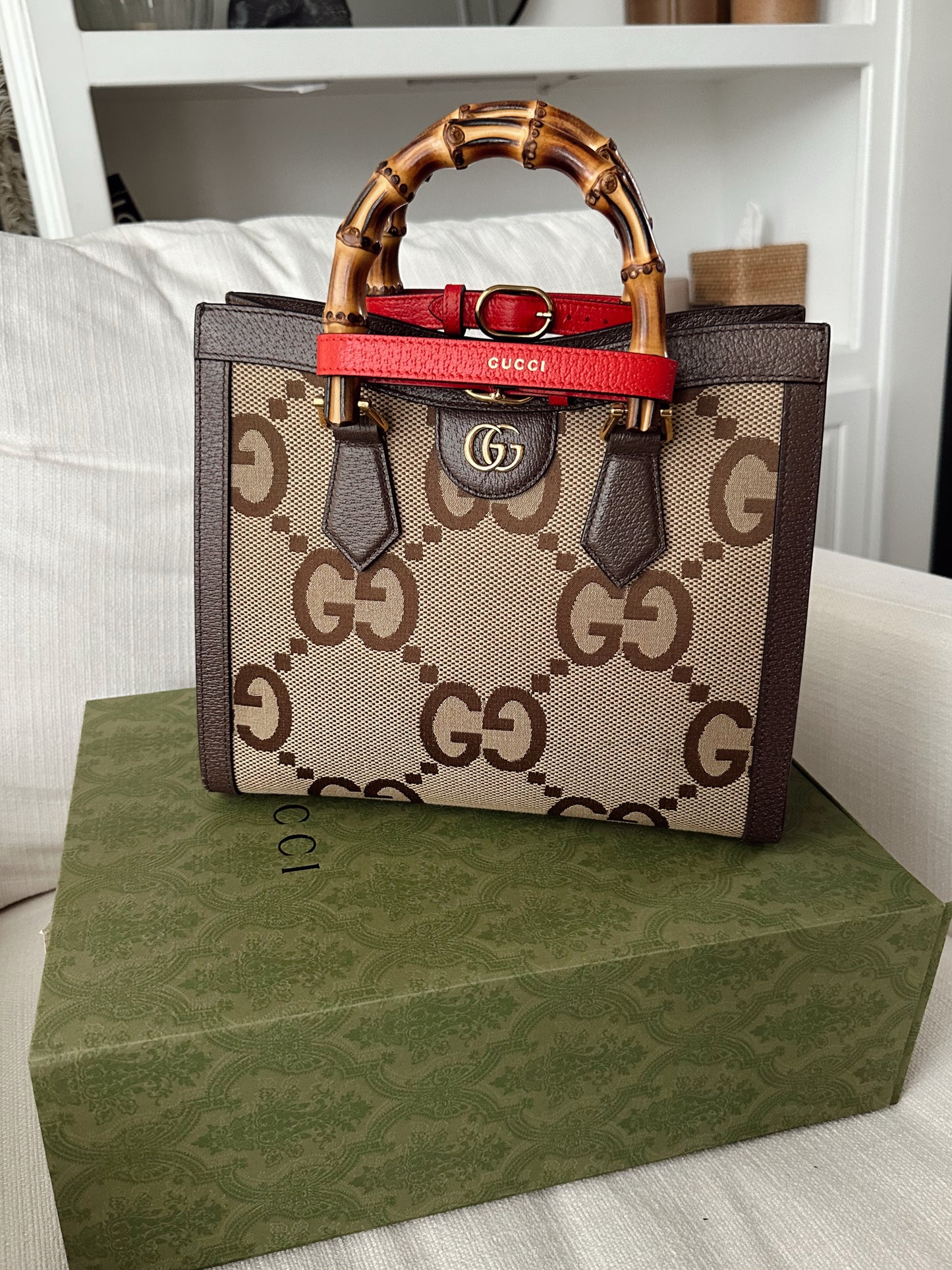 Gucci Diana Jumbo GG Small Tote Bag