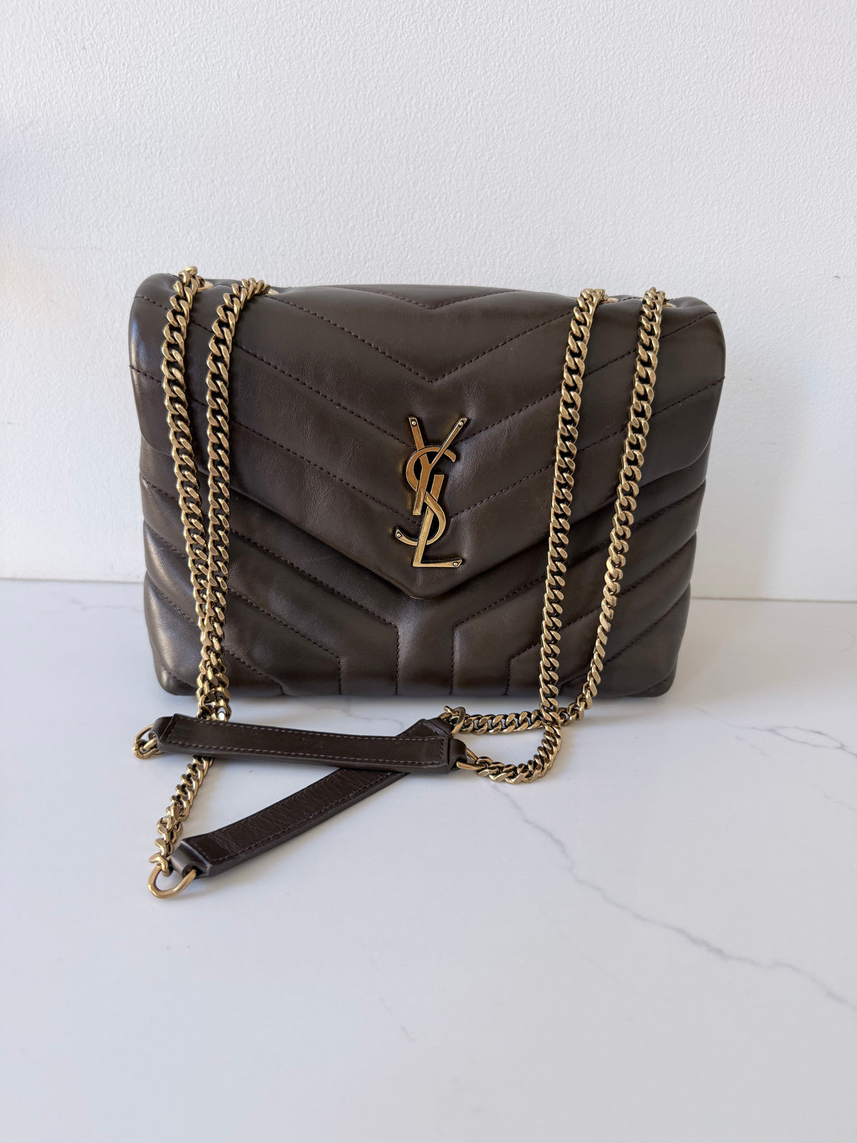 YSL Quilted LouLou Deep Hickory