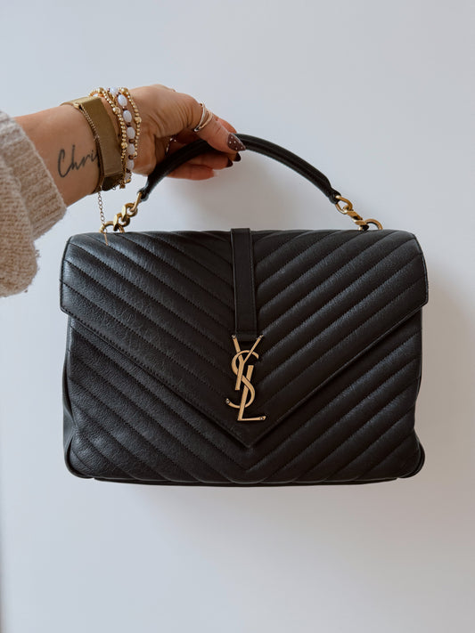 YSL Classic Monogram College Bag
Matelasse Chevron Leather
Large