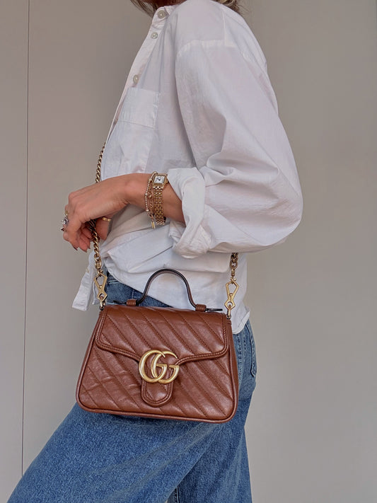 Gucci GG Marmont Mini Top Handle Bag