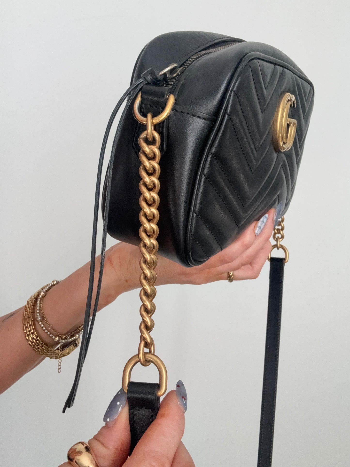 Black Gucci Marmont Camera Bag