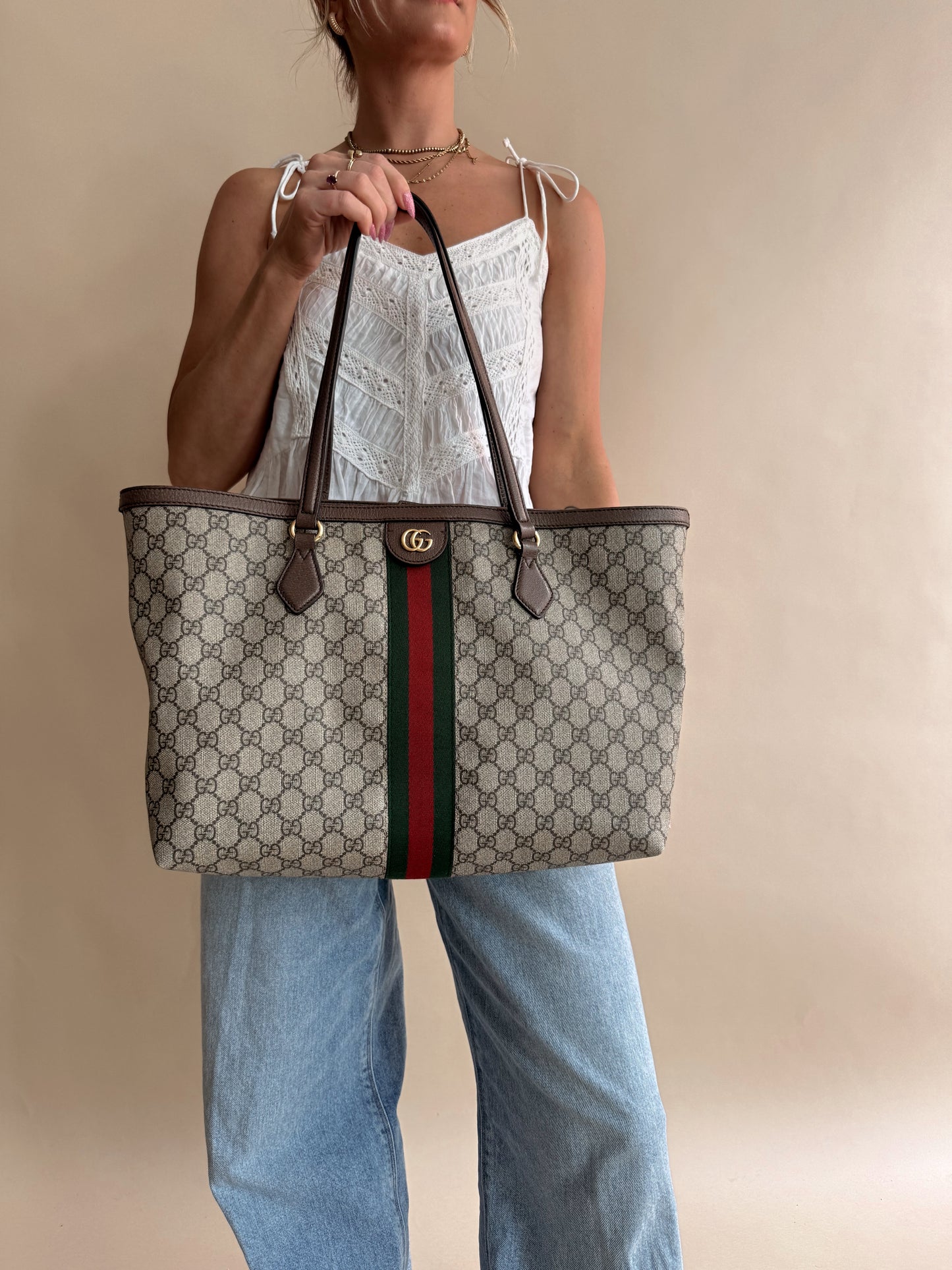 Gucci Ophidia GG Supreme Medium Canvas Tote