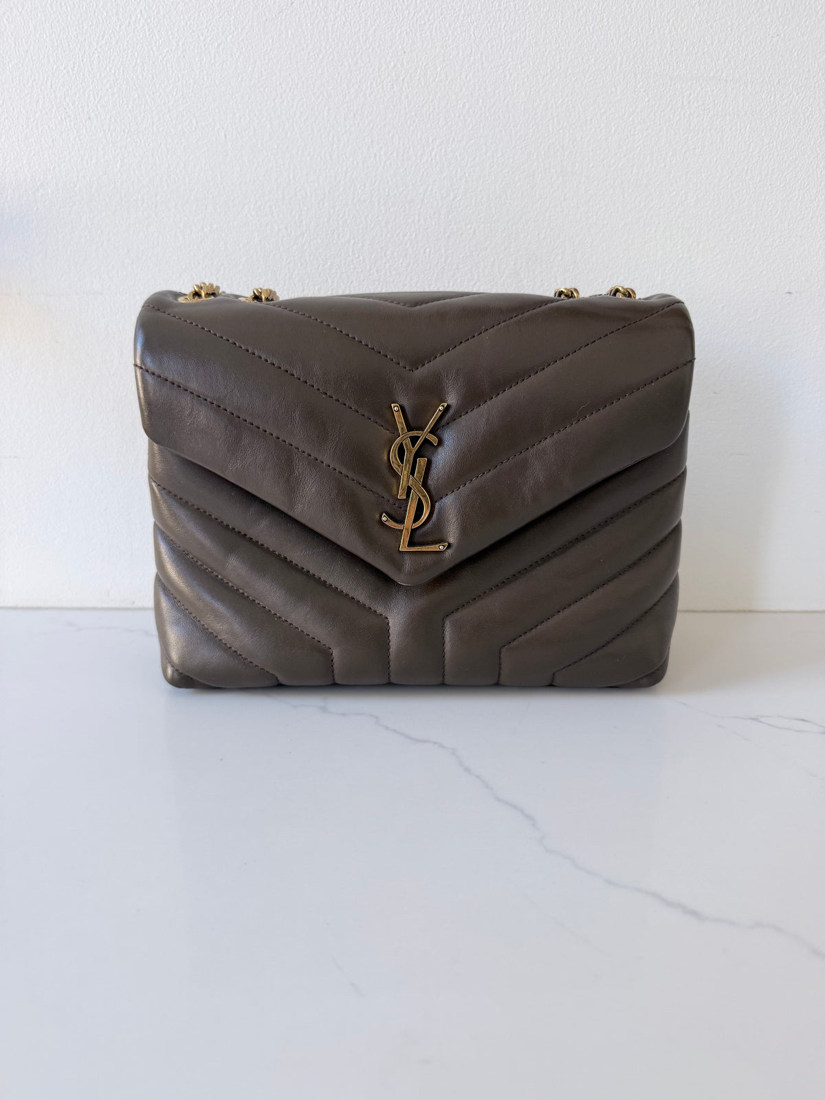 YSL Quilted LouLou Deep Hickory